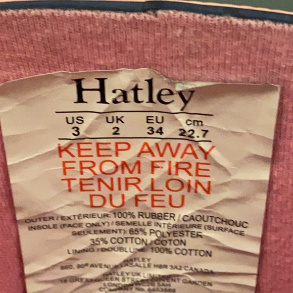 Hatley Rainboots - white hearts and pink trim US size 3 - Picture 4 of 5